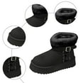 thumbnail image 7 of Women's Casual Platform Thick Soled Short Tube Height Enhancing Warm Velvet Boots Black 7, 7 of 7