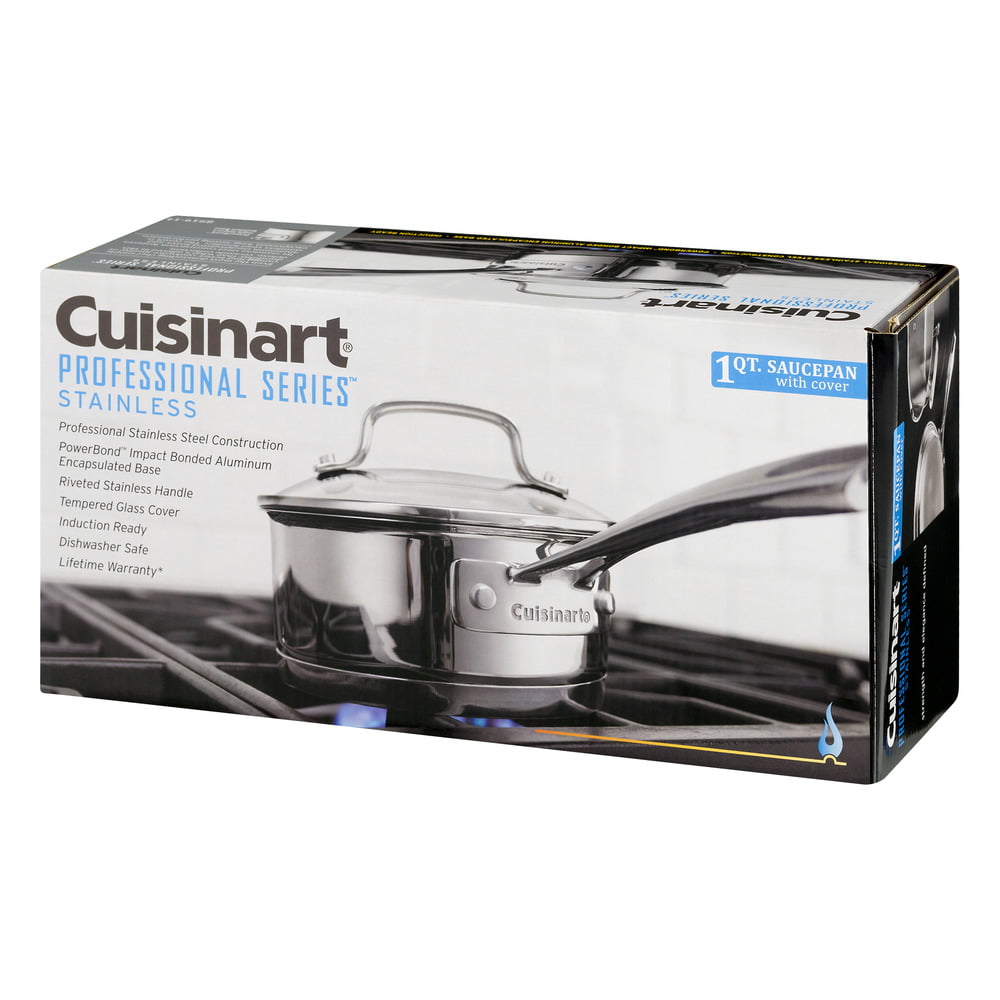 Cuisinart Professional Series Stainless Sauce Pan with Cover - 1 Quart Pot,  1.0 Count