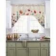 thumbnail image 2 of Pastoral Spring Floral Kitchen Swag Valances for Windows, Rustic Summer Flower Botanical Swag Valances Curtains for Living Room, Rod Pocket Window Treatments for Bathroom, Bedroom, Cafe, 56"x36", 2 of 6