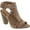 Taupe PU, variant on Delicious By Soda Yummy Cutout Stacked Heel Sandal