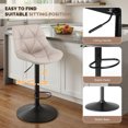 thumbnail image 6 of Set of 2 Adjustable Swivel Bar Stools in Modern Design with Comfortable Upholstered Seat and Durable Metal Frame, 6 of 9