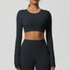 thumbnail image 5 of Camisas para mujer,Camiseta informal de manga larga con cuello redondo para mujer, con estampado de cuadros suaves, para uso diario, ideal para el hogar, sopatenor, 5 of 9