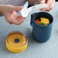 thumbnail image 1 of Breakfast cup with lid spoon High appearance level student milk cup microwavable portable Japanese soup cup for office workers, 1 of 5