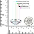 thumbnail image 4 of Simulated Cubic Zirconia Size-5 Oval Art Deco Wedding Engagement Bridal Ring Accent Vintage Round 925 Sterling Silver, 4 of 7