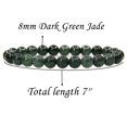 thumbnail image 2 of Natural Dark Green Jade Gemstone 8mm Round Beads Elastic Bracelet 7 Inch, 2 of 4