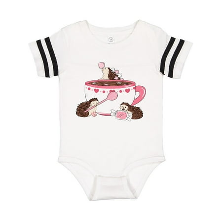 

Inktastic Pink Tea Cup with Cute Hedgehogs Gift Baby Boy or Baby Girl Bodysuit
