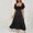 Black, variant on ClodeEU Women's Off Shoulder Puff Sleeve Cinched Waist Midi Dress,Casual Summer Midi Dress Black,Women's Plus L