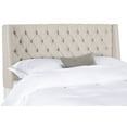 thumbnail image 2 of SAFAVIEH London Retro Winged Tufted Headboard with Flat Nail Heads, Queen, Taupe Linen, 2 of 4