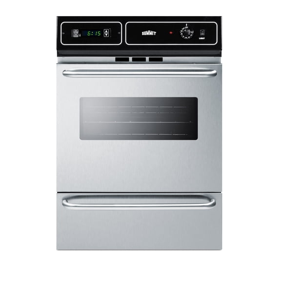 24" Wide Gas Wall Oven, stainless steel/black
