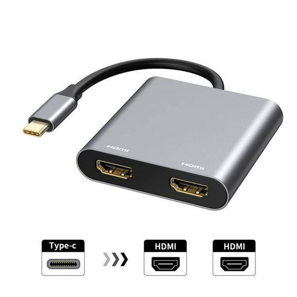 Adaptateur USB C vers double HDMI, adaptateur double moniteur Adaptateur  USB C Hub USB C avec 2 stations d'accueil HDMI 4K @ 60 Hz pour ordinateur  portable HP/Dell/Surface/Lenovo/Thinkpad 