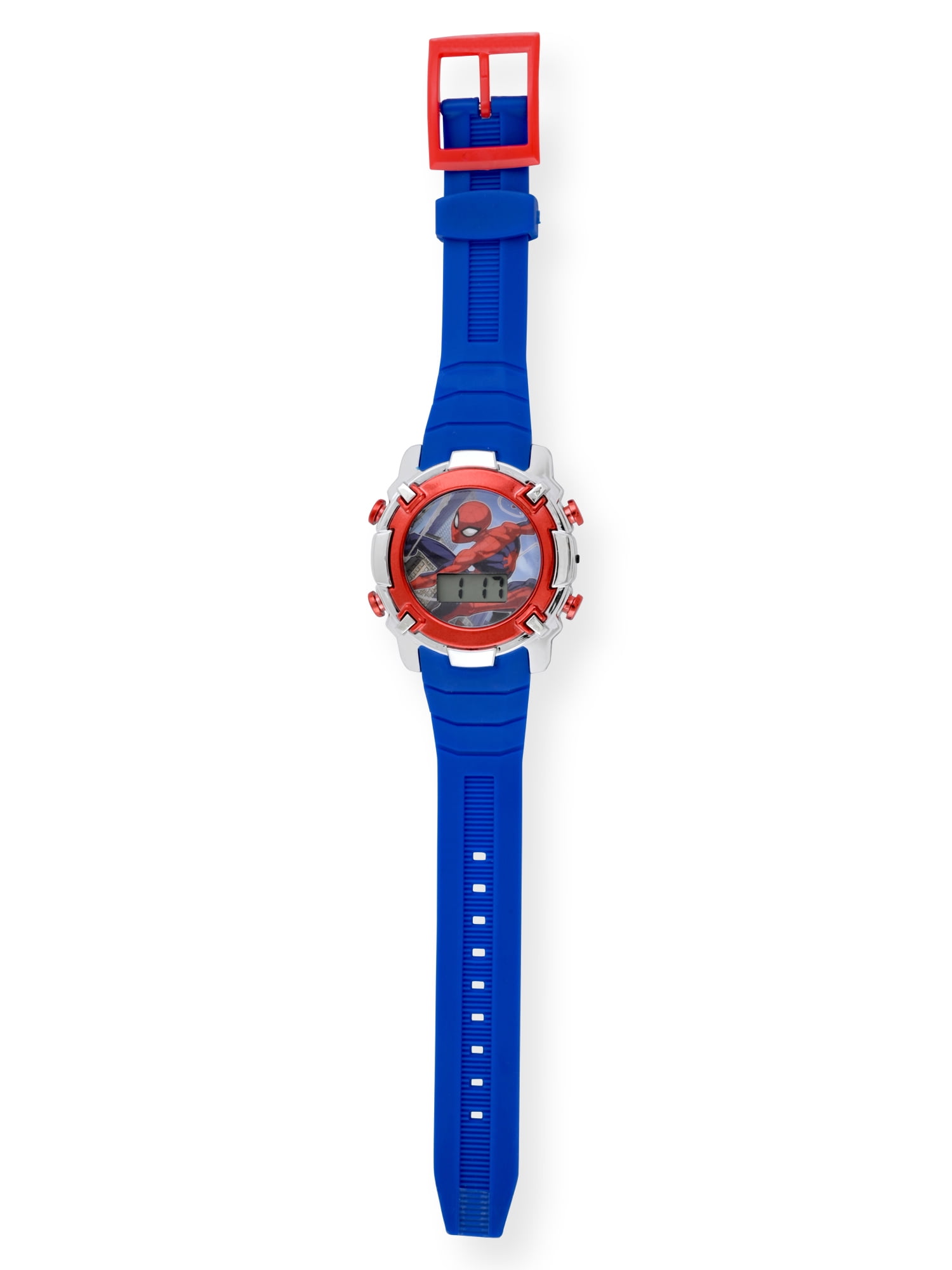 SPD4941WM Spiderman Kids Flashing Lights LCD Watch with Plastic Strap