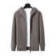 thumbnail image 4 of MHFRRA Chaqueta con Capucha de Peso Pesado, Cremallera Completa, Sudadera de Invierno Cálida para Exteriores, Ropa Informal, Suéter Suave y Cómodo Gris, 4 of 5