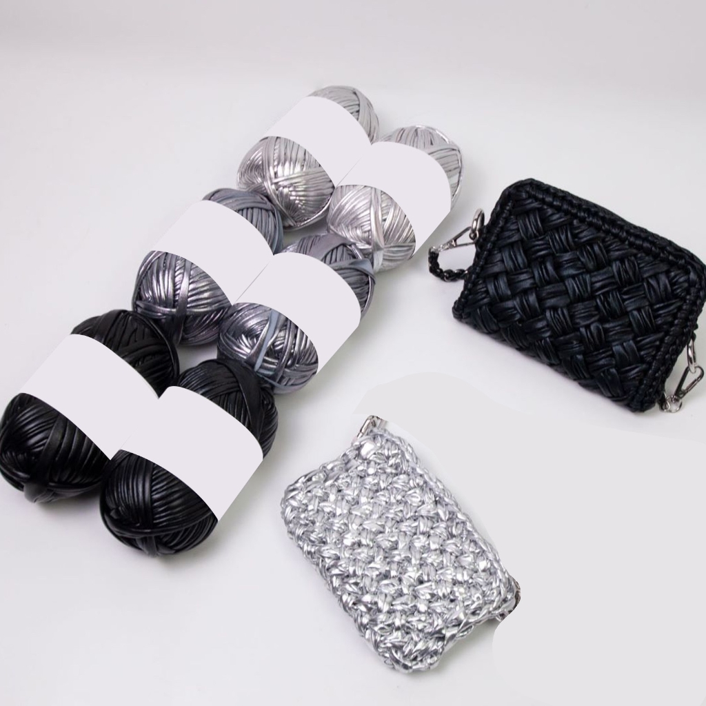 CIYISON 6 Pcs Knitting Yarn Polyester Yarn Metallic T-Shirt Yarn for Crocheting Knitting