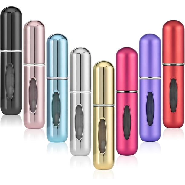 8 Uds. De Mini botella atomizadora de Perfume recargable portátil de 5ml, estuche de bomba de Perfume recargable