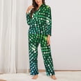 thumbnail image 2 of Balery Green Disco Lights Conjunto de Pijama con Estampado para Mujer, Conjunto de Dos Piezas con Manga Larga, Ropa de Dormir Suave con Bolsillos, Pijamas Cómodos-Medium, 2 of 7