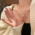 thumbnail image 2 of s925 sterling silver rotatable snowflake necklace for women cool style niche light luxury high-end clavicle chain necklace jewelry wholesale, 2 of 5