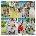 thumbnail image 4 of Folding Shopping Carts for Groceries,27GAL/220lb,Grocery Cart with 360° Rolling Swivel Wheels, Collapsible Rolling cart,Portable Utility Cart with Shopping Liner for Laundry Luggage Office, 4 of 6
