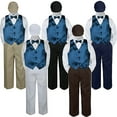 thumbnail image 1 of 5pc Boy Suit Set Blue Teal Vest Bow Tie  Baby Toddler Kid Formal Hat Pants S-7, 1 of 2