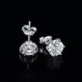 thumbnail image 2 of Jewelrypalace Round Cut GRA 4-9mm 0.6-6ct Moissanite Solitaire Stud Earrings for Women, 925 Sterling Silver 14k White Gold Plated Earrings for Her, Classic Simulated Diamond Earrings VVS D-F, 2 of 6