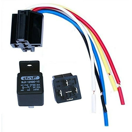 DNF (4 Pair) 30/40 AMP Relay + Harness (5") SPDT 12V Bosch Style
