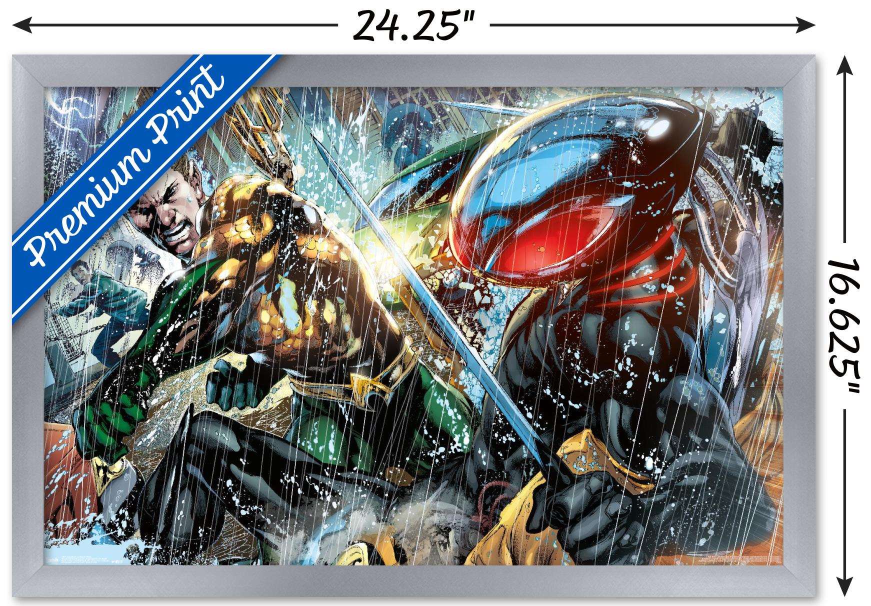 DC Comics - Aquaman - Aquaman vs. Black Manta Wall Poster, 14.725" x 22.375", Framed