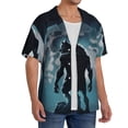 thumbnail image 2 of Gukieu Moon Wolf Warrior Print Men's Short-sleeved Shirts, Button-down Pocket Shirts, T-shirts, Beach Vacation Travel Summer Clothing-3X-Large, 2 of 5