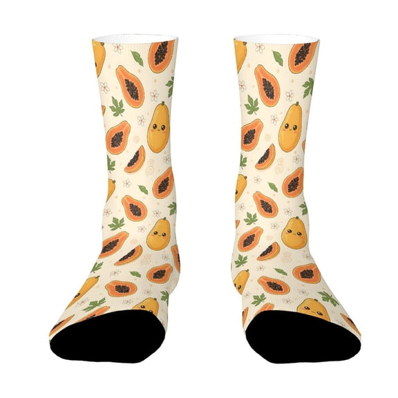 Cute Papaya Funny Novelty Crew Socks for Women Men Sports