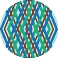 thumbnail image 1 of Ahgly Company Tapis Rond Lavable en Machine Intérieur Transitionnel Bleu Azur, 6 Pieds Rond, 1 of 7