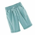 thumbnail image 2 of Short Pants Elastic Waistband Loose Shorts Woman Summer Outfits, Light Green, 8XL, 2 of 6
