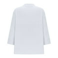 thumbnail image 4 of Summer Lightweight Tops for Women, Trendy 3/4 Sleeve V Neck Eyelet Shirts, Dressy Casual Loose Vacation Tunic Blouses White XXL, 4 of 6