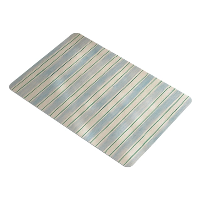 Diatomaceous Earth Bathroom Mat 31.5 in x 19.69 in Striped Pattern Polyester Absorbent Quick-Drying Non-Slip Floor Mat