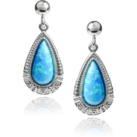 Brinley Co. Women's Opal Sterling Silver Teardrop Dangle Earrings
