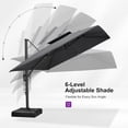 thumbnail image 6 of PURPLE LEAF 9' x 12' Cantilever Patio Umbrella Outdoor Umbrella with 280lbs Base Large Rectangular Windproof Offset Umbrella for Pool Deck Garden, Graphite Grey, 6 of 18