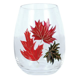 Fall Wine Glasses (Set of 2 or Set of 4 - 16.8oz.), Stemless Wine