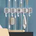 thumbnail image 3 of Gancho para trapeador de baño sin perforaciones, colgador de pared para baño, hebilla fuerte, herramienta de sujeción para trapeador, colgador de trapeador, estante de almacenamiento Akmoler, 3 of 8