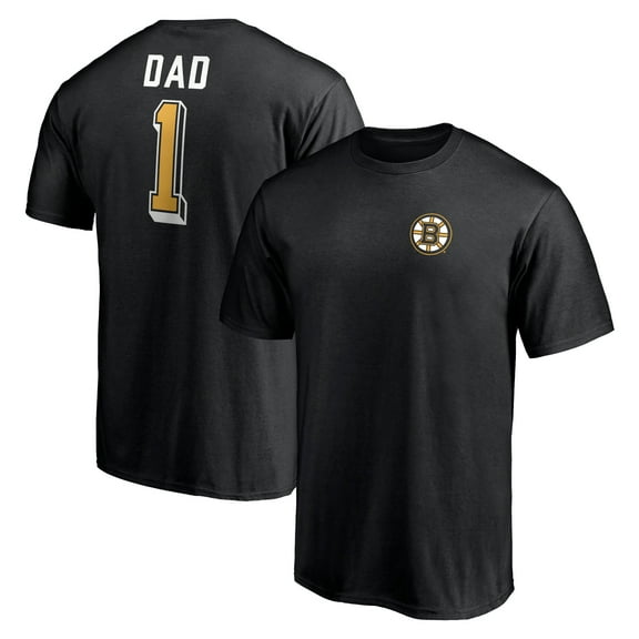 Men's Black Boston Bruins Number One Dad Logo T-Shirt