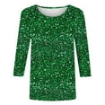 thumbnail image 5 of BEFOKA Women'S T-Shirts 3/4 Long Sleeve St Patricks Day Crewneck Sweatshirt Irish Shamrock Printed Pullover Sweatshirt Cute Tops Casual Blouse Tops Green Graphic Plus Size Shirt Vacation Tees Gift, 5 of 6