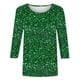 thumbnail image 4 of Uootdi St Patricks Day 3/4 Sleeve Shirt for Women Plus Size Funny Cute Saints Patrick's Tops Lucky Irish Shamrocks Printed Outfit Gift, 4 of 6