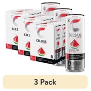 (3 pack) CELSIUS Sparkling Watermelon, Functional Energy Drink 12 fl oz (pack of 4)