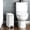 White, variant on LEDREM Slim Bathroom Trash Can with Lid , 1.6 Gallon Soft-Close Step Bin , Fluted Design for Small Spaces - Stainless Steel ,Black ,White