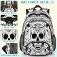 thumbnail image 5 of Herdesigns Black White Skull Skeleton Laptop Backpack for Women Men, 18.3 Inch Large Computer Backpacks Fashion Teacher Nurse Bag Casual Daypack for Work Travel, 5 of 8