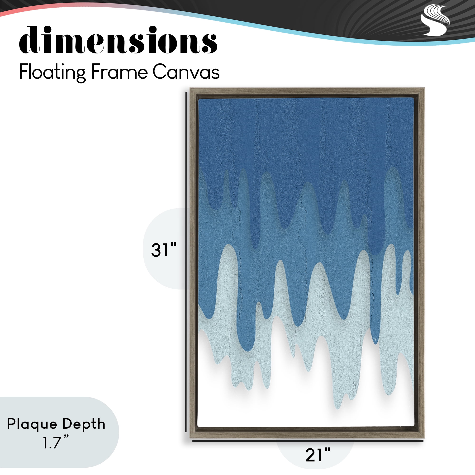 Stupell Industries Water Wave Fluid Contour Brown Framed Floater Canvas Wall Art, design by Martina Pavlova