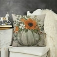 thumbnail image 2 of SHANXI Fall Throw Pillow Covers, Pumpkin Flower Pillow Covers Thanksgiving Cushion Cases Linen Decorative for Couch Sofa Indoor Outdoor 24x24in, 2 of 5