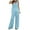 00 # Sky Blue, variant on REORIAFEE Womens Two Piece Outfits Matching Set Summer Vacation Trendy Clothes Country Concert Outfit Women's Loose Spring Summer Sleeveless Round Neck Suits Sky Blue S