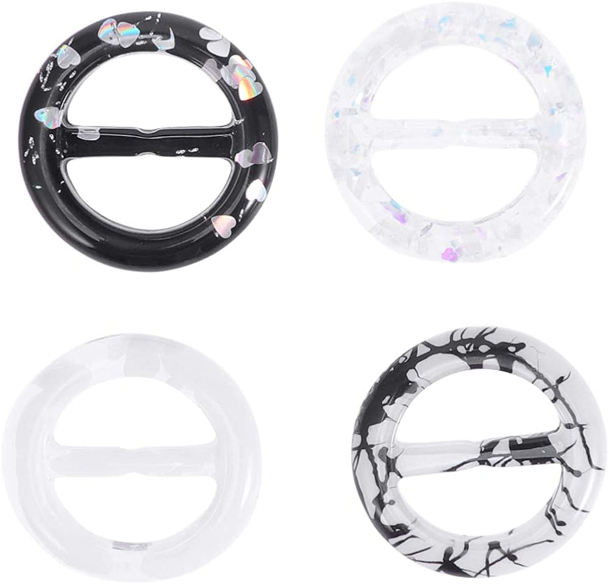 8pcs Round Buckle Resin Elegant Color Buckles Clip Ring for Scarf Hats Tee Shirt 