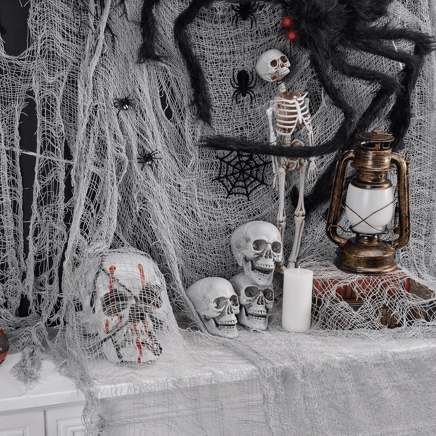 315x78.7 Inch Halloween Creepy Cloth Gauze Fabric for Spooky Party Decor