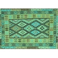 thumbnail image 1 of Ahgly Company Indoor Rectangle Abstract Turquoise Blue Contemporary Area Rugs, 6' x 9', 1 of 4