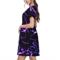 thumbnail image 2 of Disketp Galaxy Lightning para Vestido de Manga Corta para Mujeres, Vestidos de Verano para Mujeres, Casual y Holgado para la Playa, 2 of 6