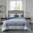 thumbnail image 3 of Madison Park Bennett Polyester Reversible Jacquard Coverlet Set in Navy, 3 of 5