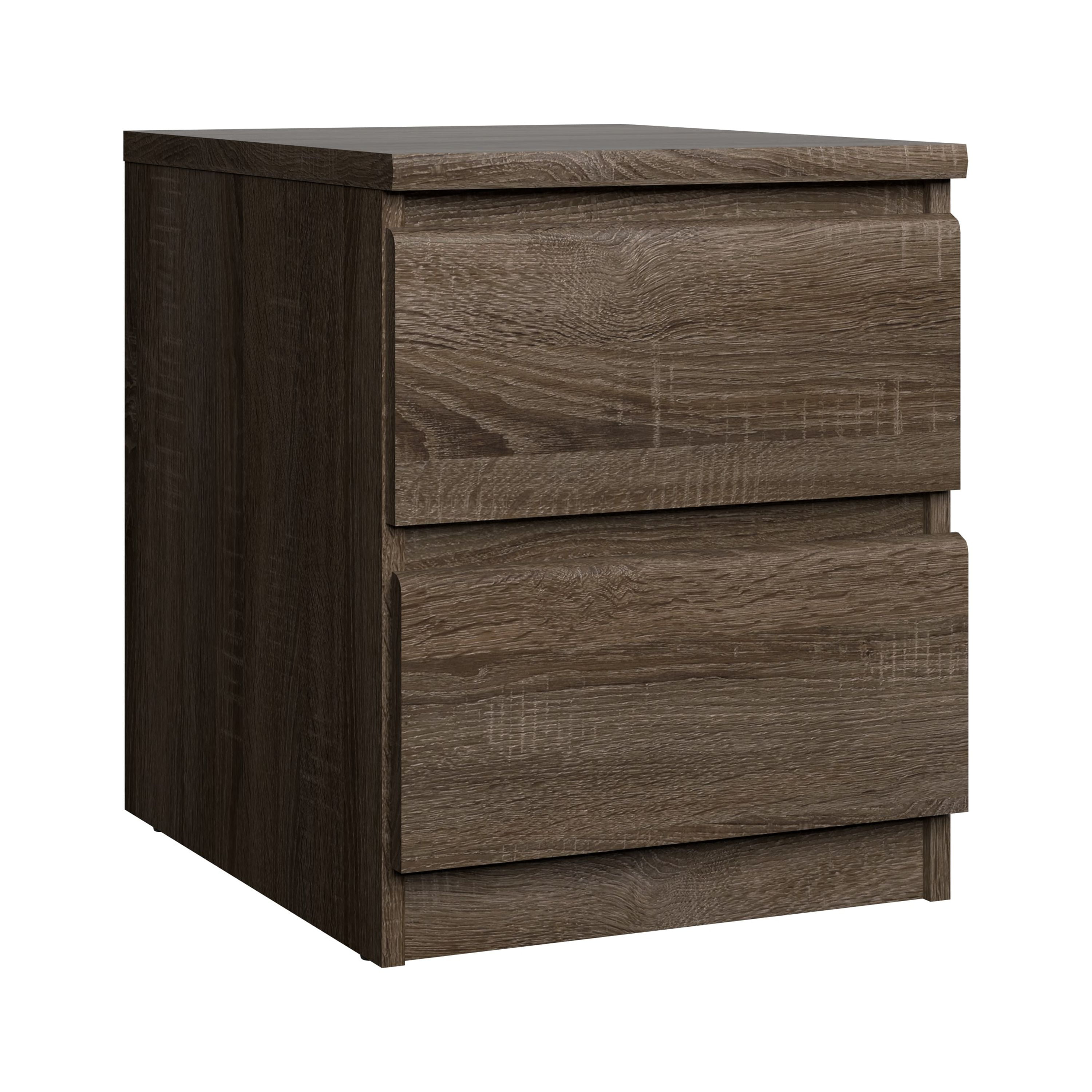 Tvilum Scottsdale 2 Drawer Bedroom Nightstand for Adults, Truffle Oak